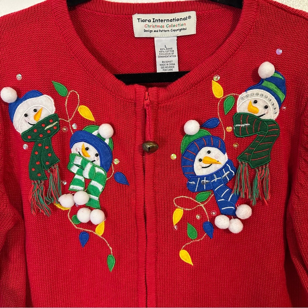 Holiday Snowman Red Sweater - Picture 2 of 10